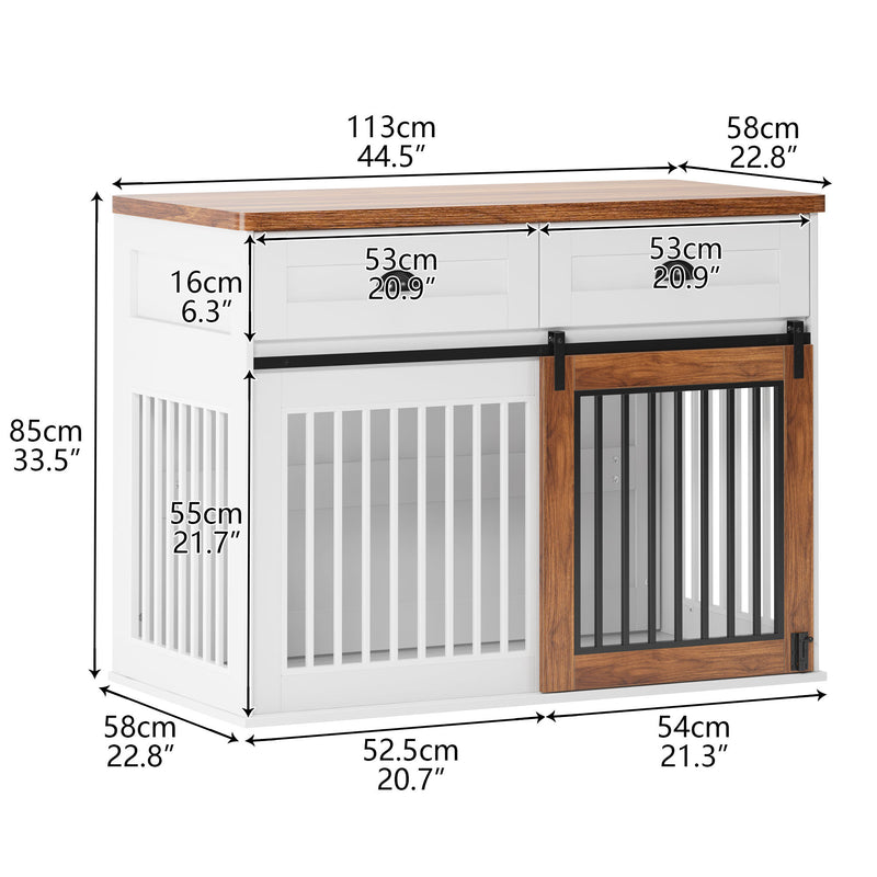 Heavy Duty Furniture style dog cage, wooden dog cage, double door dog cage, side cabinet dog cage