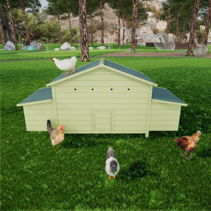 11.12 ft² Large Wooden Chicken Coop Outdoor Hen House Poultry Cage with 2 Free-range Doors ,2 Nesting Boxes,chicken perch inside