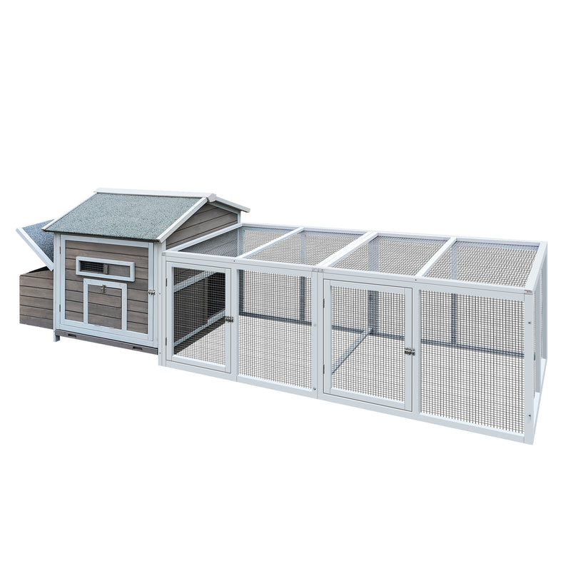 118"Wooden Chicken Coop Outdoor Hen House Poultry Cage with Free-range Doors, Nesting Box,Leakproof Pull-on Tray