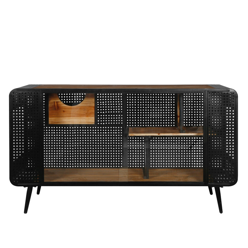 55.12 "Spacious Cat House with Tempered Glass, for Living Room, Hallway, Study and Other Spaces (White,Black)