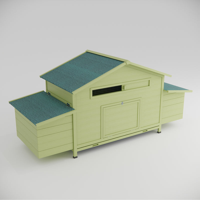 11.12 ft² Large Wooden Chicken Coop Outdoor Hen House Poultry Cage with 2 Free-range Doors ,2 Nesting Boxes,chicken perch inside