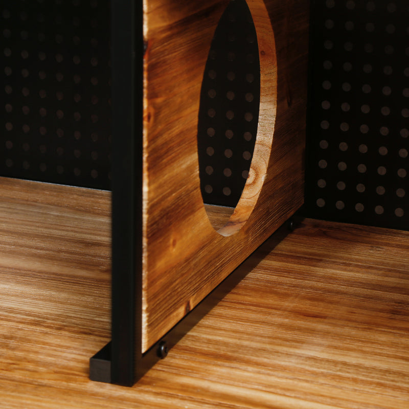 55.12 "Spacious Cat House with Tempered Glass, for Living Room, Hallway, Study and Other Spaces (White,Black)