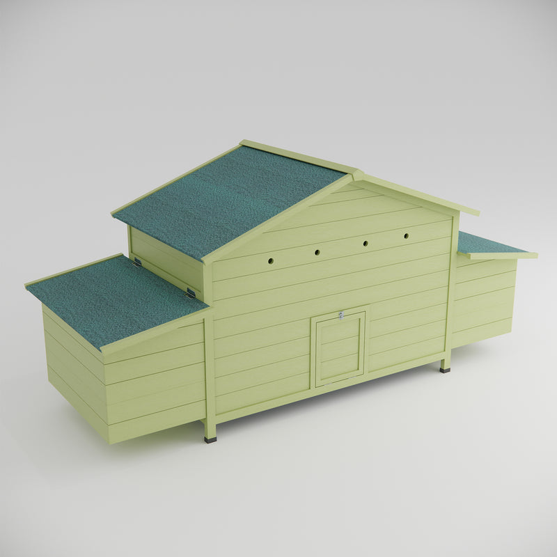 11.12 ft² Large Wooden Chicken Coop Outdoor Hen House Poultry Cage with 2 Free-range Doors ,2 Nesting Boxes,chicken perch inside