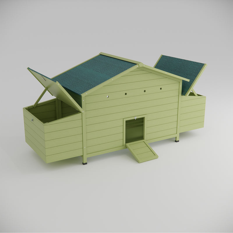 11.12 ft² Large Wooden Chicken Coop Outdoor Hen House Poultry Cage with 2 Free-range Doors ,2 Nesting Boxes,chicken perch inside