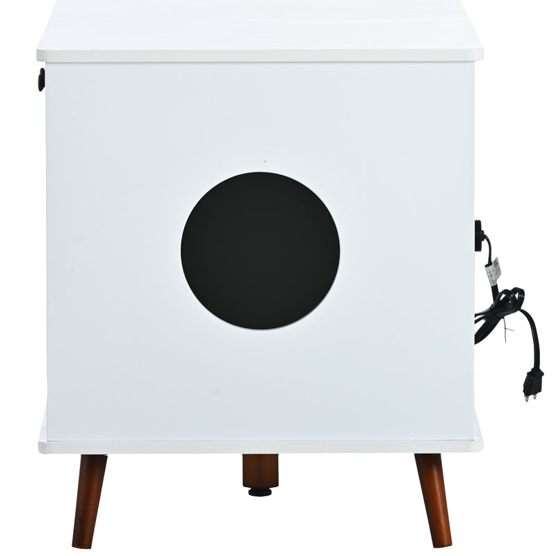Cat Litter Box Furniture with Hidden Plug, 3 Doors,Indoor Cat Washroom Storage Bench Side Table Cat House, Large Wooden Enclused Litter Box House