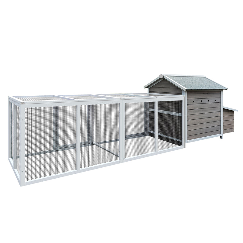 118"Wooden Chicken Coop Outdoor Hen House Poultry Cage with Free-range Doors, Nesting Box,Leakproof Pull-on Tray
