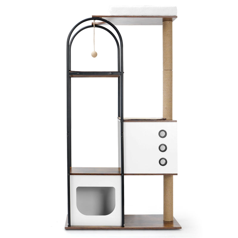 Cat Climbing Frame,Cat Tree,Modern Cat Tower, Multi-Level Cat Condo with 1 Caves,2 Scratching Posts,Perch,for Indoor Cats
