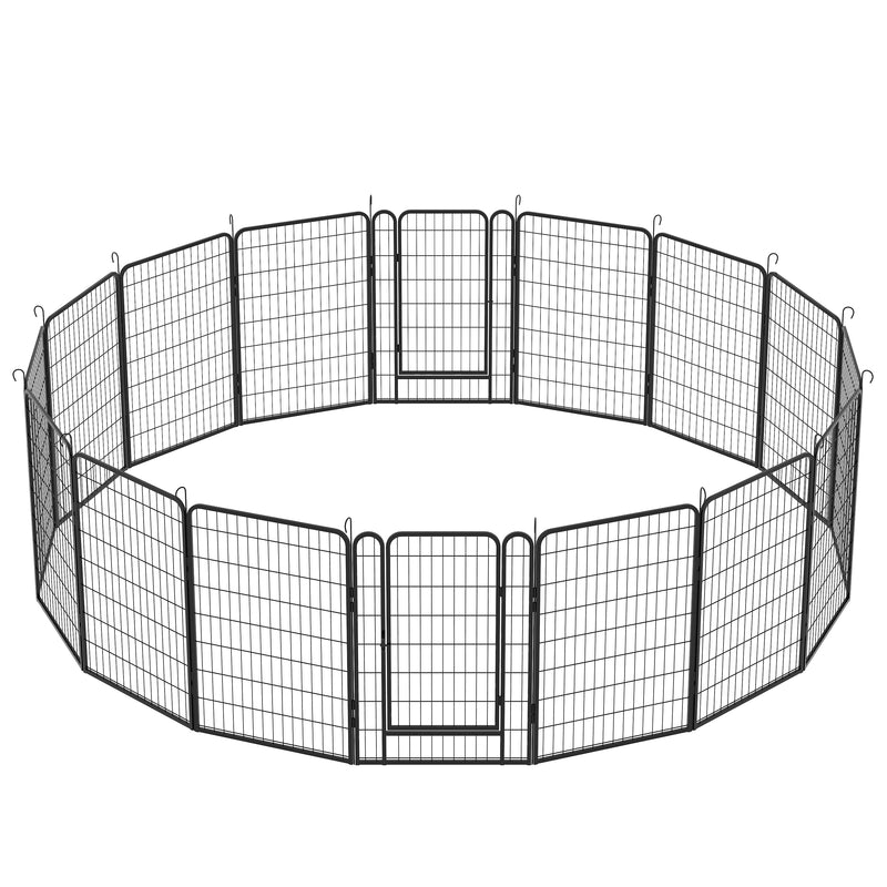 16 Panels Heavy Duty Metal Playpen with door,39.37"H Dog Fence Pet Exercise Pen for Outdoor
