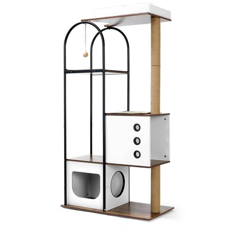 Cat Climbing Frame,Cat Tree,Modern Cat Tower, Multi-Level Cat Condo with 1 Caves,2 Scratching Posts,Perch,for Indoor Cats
