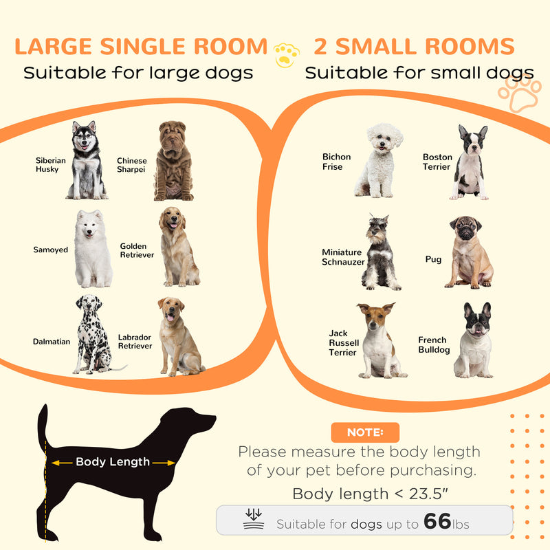 Dog Crate Furniture for Large Dogs or Double Dog Kennel for Small Dogs with Shelves, Sliding Doors, 47" x 23.5" x 35", White