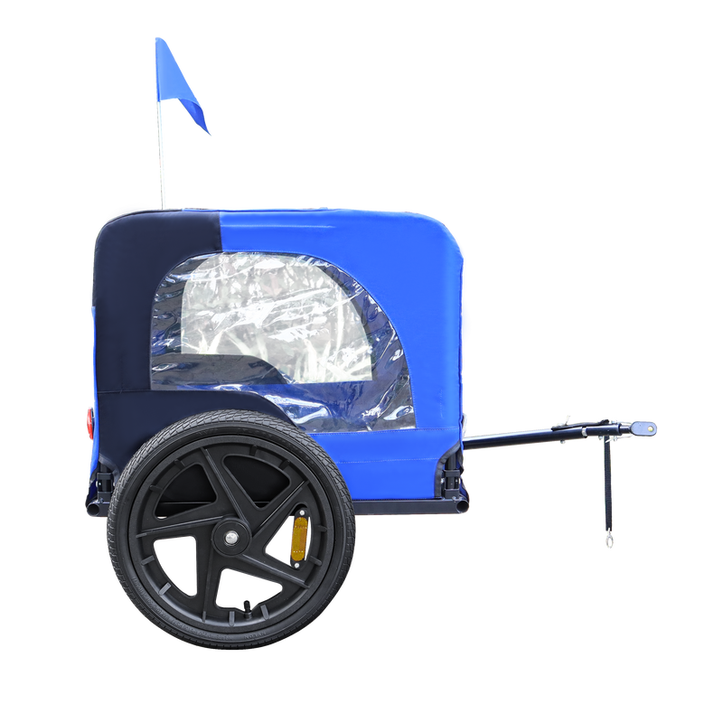 Blue High Quality 16 inch air wheel Pet Bike Trailer for Dogs Foldable Bicycle Pet Trailer