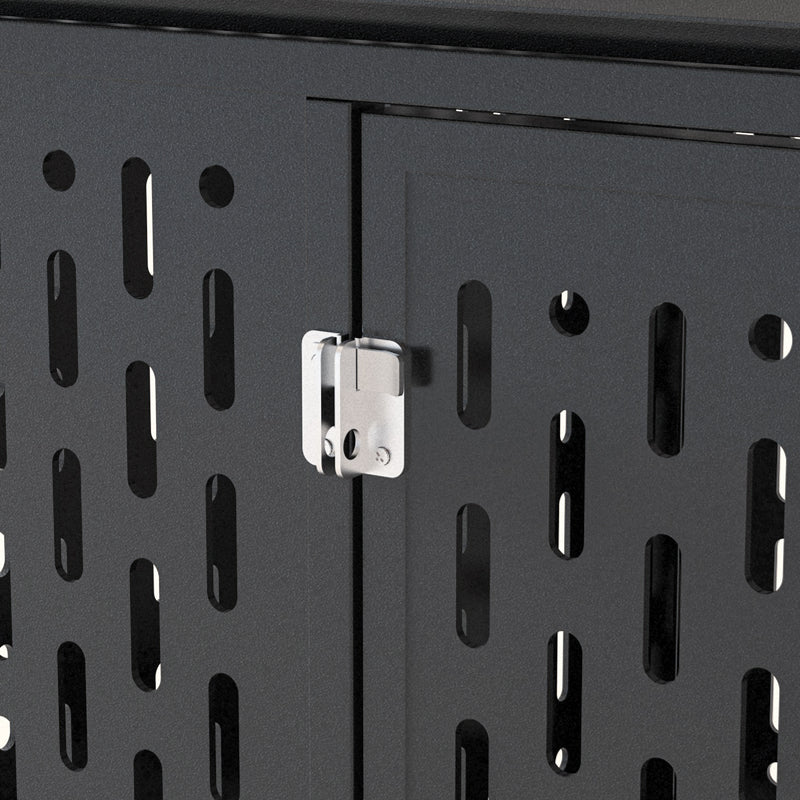 45" Heavy Duty Dog Crate 45 inch Indestructible Pet Dog Cage Crate Kennel with Roof Top 2 Doors Removable Trays, Lockable Wheels, Escape-Proof for High Anxiety Large/Extra Dogs