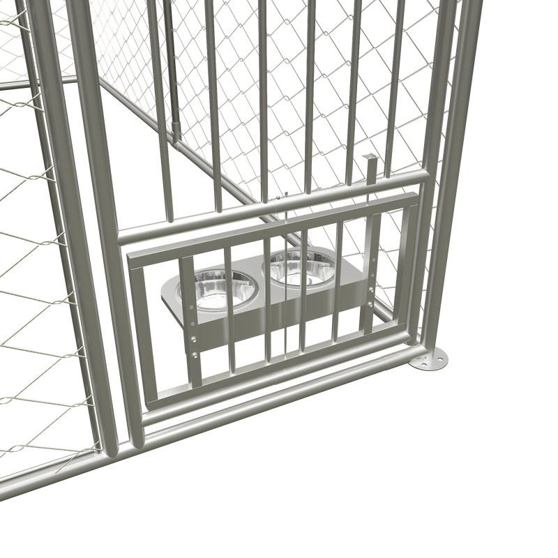 Large outdoor kennel, heavy duty outdoor fenced dog cage with swivel feeder, outdoor dog playpen with waterproof UV protection cover and safety lock,10' W x 10' D x 5' H.