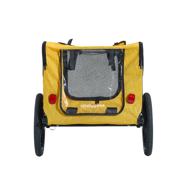 Yellow Outdoor Heavy Duty Foldable Utility Pet Stroller Dog Carriers Bicycle Trailer