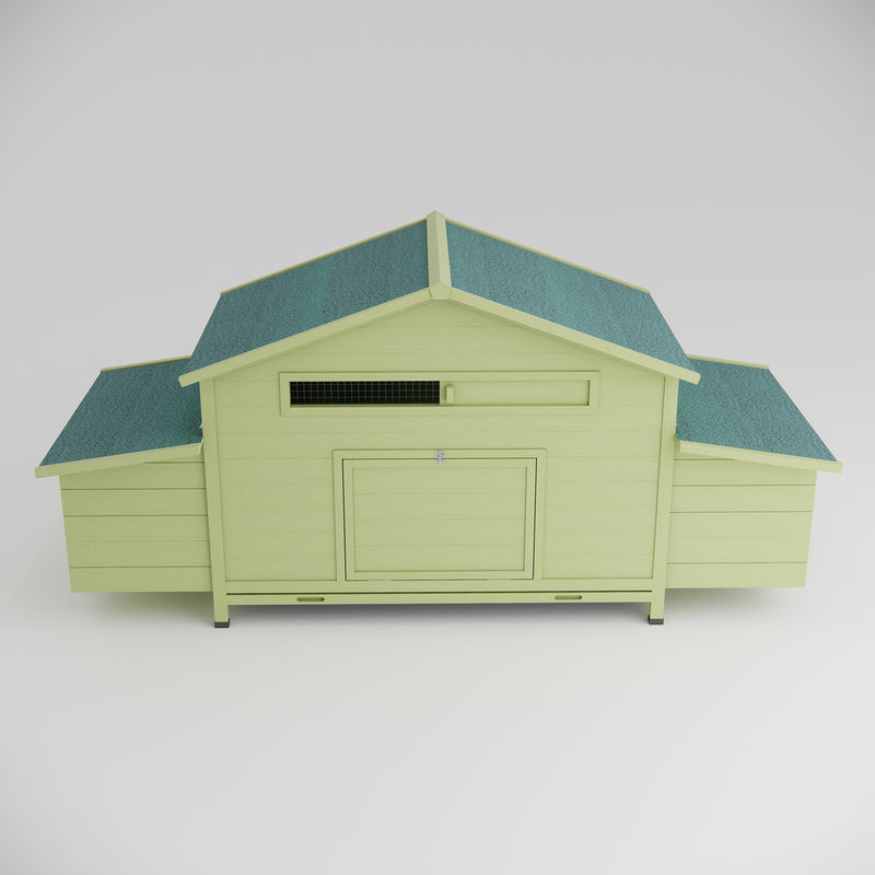 11.12 ft² Large Wooden Chicken Coop Outdoor Hen House Poultry Cage with 2 Free-range Doors ,2 Nesting Boxes,chicken perch inside
