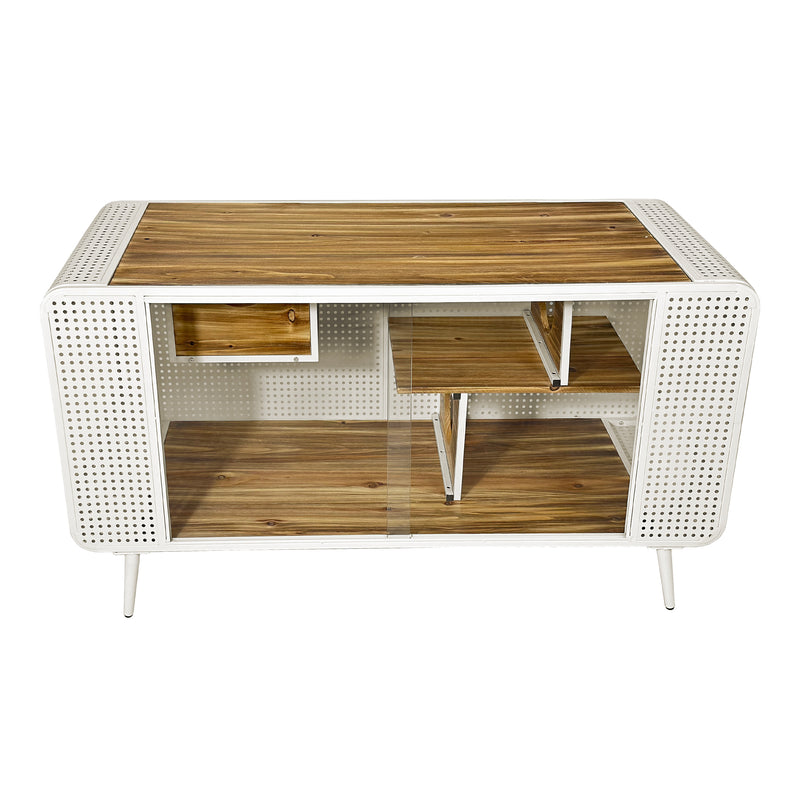 55.12 "Spacious Cat House with Tempered Glass, for Living Room, Hallway, Study and Other Spaces (White,Black)