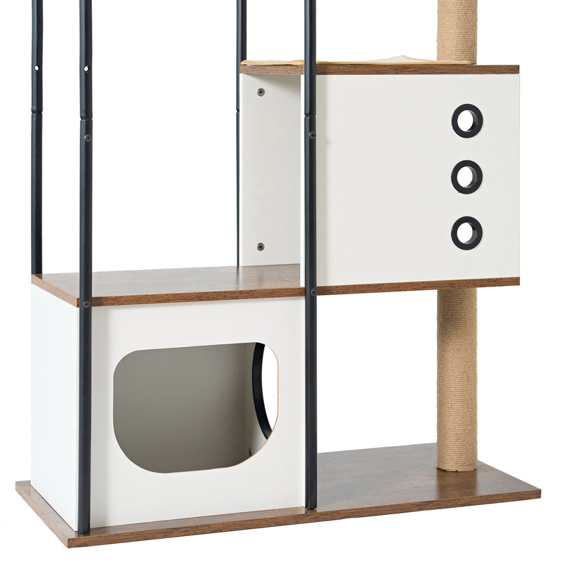 Cat Climbing Frame,Cat Tree,Modern Cat Tower, Multi-Level Cat Condo with 1 Caves,2 Scratching Posts,Perch,for Indoor Cats