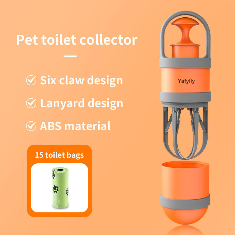 No-Touch Dog Poop Scooper, Portable Pet Waste Picker with Long Handle, Claw-Style Pooper Scooper for Walks, Yard Cleanup and Outdoor Use