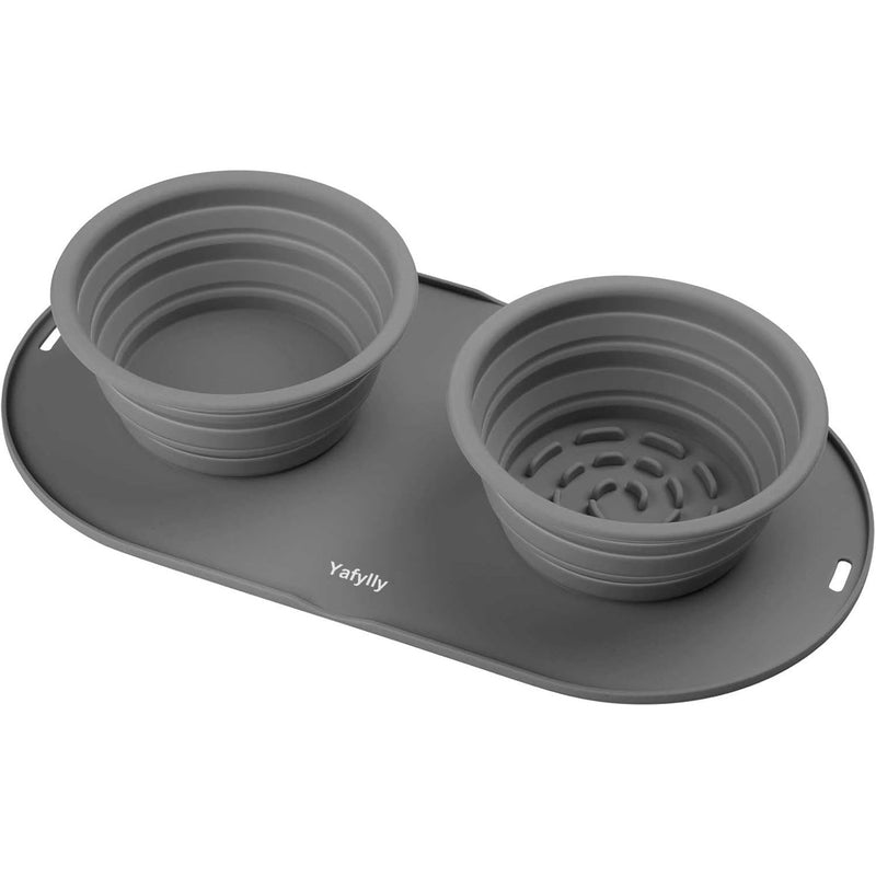 Collapsible Dog Bowl Set for Food and Water, Portable Travel Pet Bowls for Dogs and Cats, Foldable Feeding Bowls for Walking, Hiking and Camping