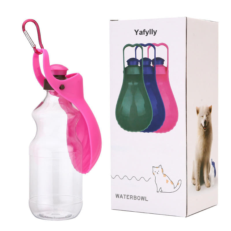 Portable Pet Water Bottle for Dogs and Cats, Outdoor Dog Drinking Bottle with Built-In Bowl, Leak-Resistant Travel Water Dispenser for Walking, Hiking and Camping