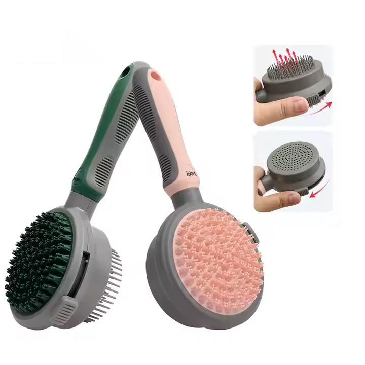 Self-Cleaning Pet Grooming Brush for Dogs and Cats – Double-Sided Hair Remover Comb for Shedding and Coat Care