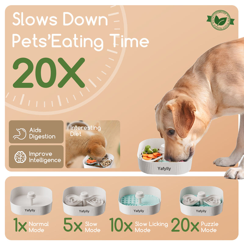 Interactive Dog Slow Feeder Bowl, Puzzle Feeding Bowl for Dogs, Slow Eating Pet Bowl for Mental Stimulation, Training and Daily Meals