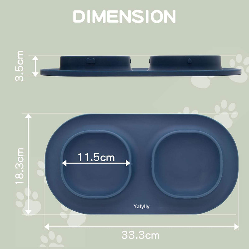 Dog Food and Water Bowls Set with No-Spill Base, Non-Slip Pet Feeding Station for Dogs and Cats, Raised Double Bowl Set for Daily Meals