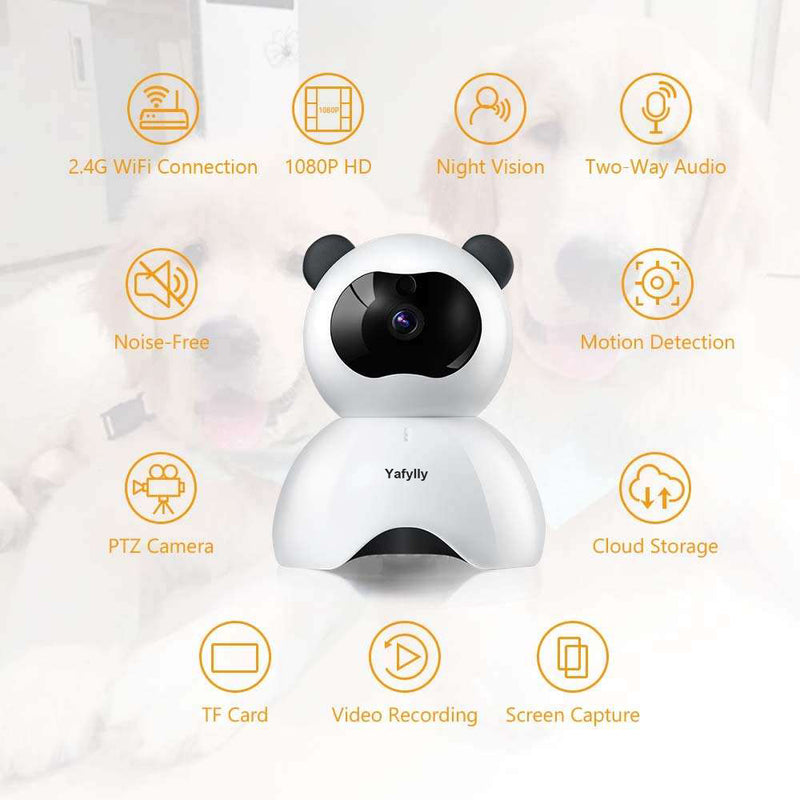 Pet IP Camera for Dogs and Cats, Indoor WiFi Pet Monitor with Two-Way Audio, Night Vision and Motion Detection for Home Use