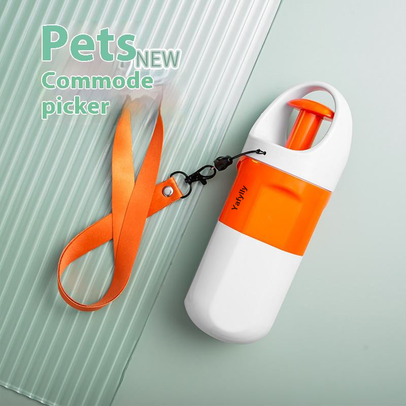 Dog Poop Scooper with Built-In Waste Bag Holder, Portable Claw Pet Waste Picker for Walks, Yard Cleanup and Outdoor Use