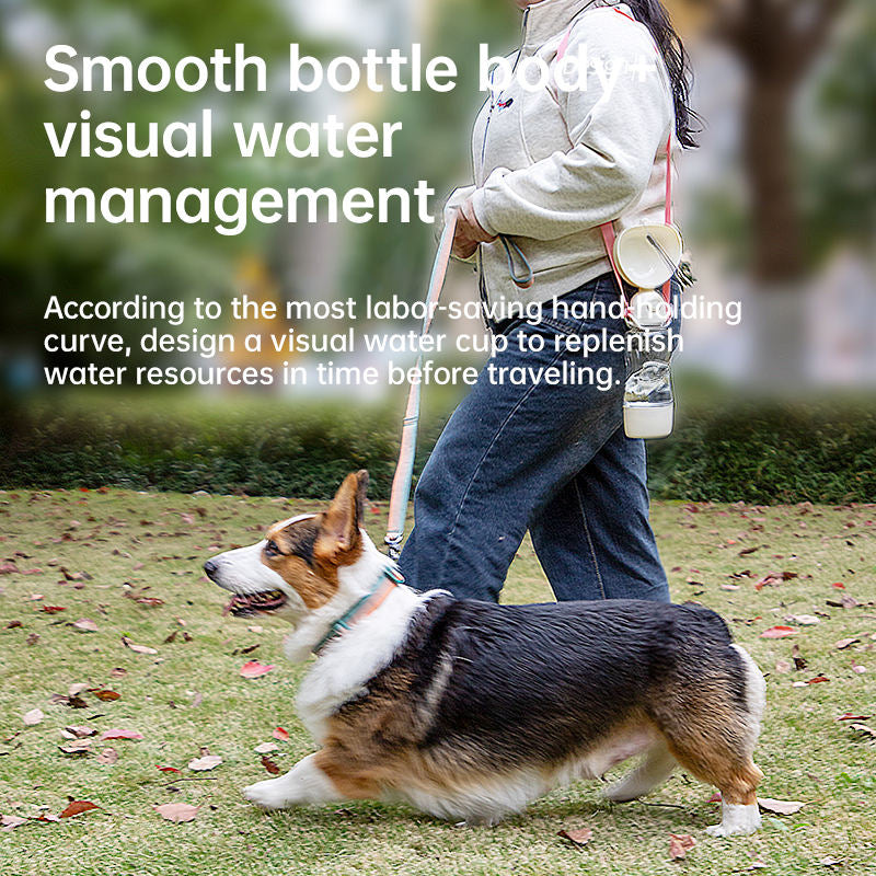 Portable Dog Water Bottle, Travel Pet Water Cup for Dogs and Cats, Leak-Resistant Outdoor Water Dispenser for Walking, Hiking and Trips