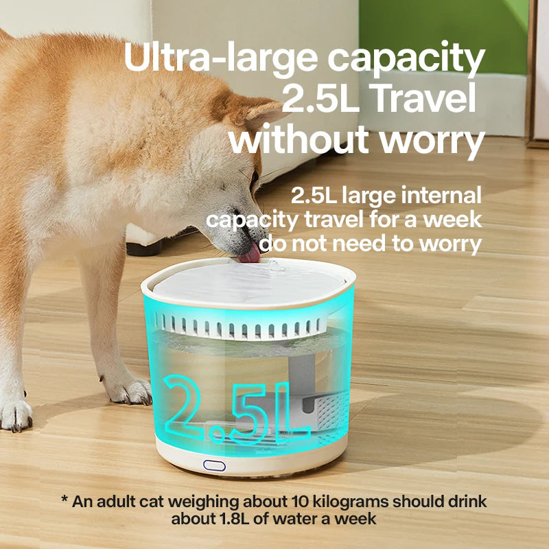 Cat Water Fountain, Automatic Pet Water Dispenser for Cats and Small Dogs, Quiet Indoor Drinking Fountain with Circulating Water and Filter