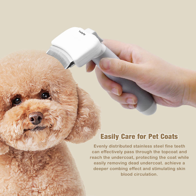 Professional Pet Grooming Deshedding Comb with Curved Blade – Gentle Undercoat Rake for Dogs & Cats