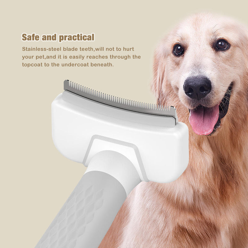 Professional Pet Grooming Deshedding Comb with Curved Blade – Gentle Undercoat Rake for Dogs & Cats