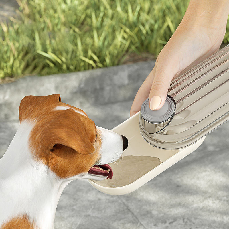 Portable Pet Water Bottle with Food Feeder, 2-in-1 Dog Travel Water Dispenser and Treat Container for Walking, Hiking, Camping and Outdoor Use