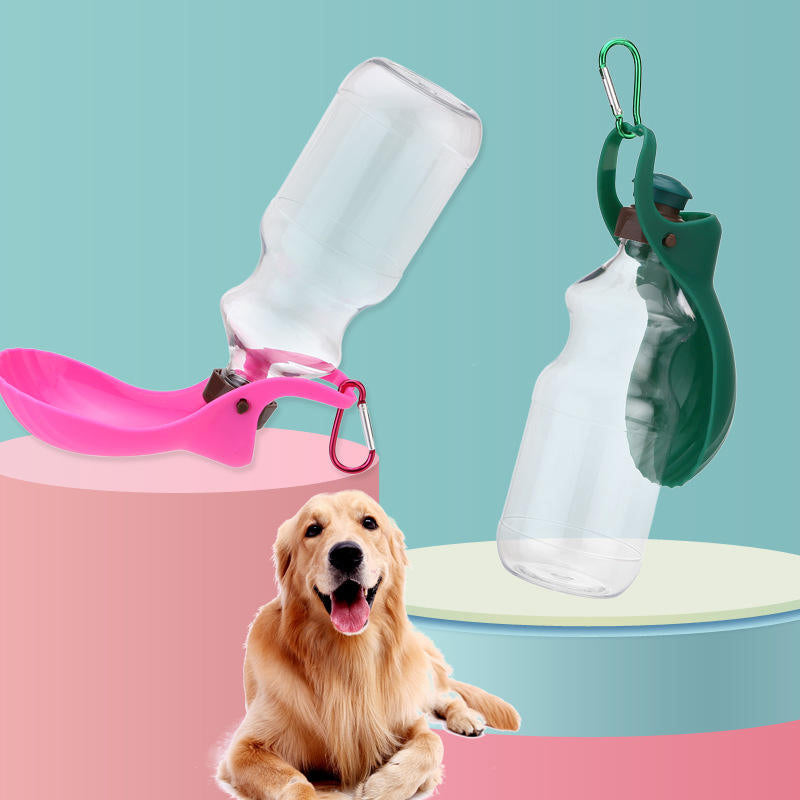 Portable Pet Water Bottle for Dogs and Cats, Outdoor Dog Drinking Bottle with Built-In Bowl, Leak-Resistant Travel Water Dispenser for Walking, Hiking and Camping
