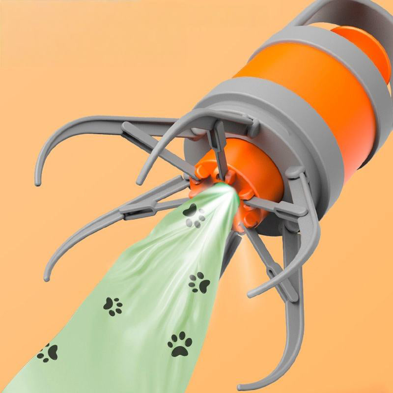No-Touch Dog Poop Scooper, Portable Pet Waste Picker with Long Handle, Claw-Style Pooper Scooper for Walks, Yard Cleanup and Outdoor Use