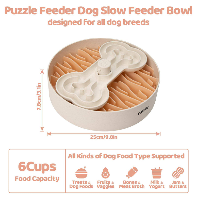 Dog Slow Feeder Bowl, Durable Puzzle Feeding Bowl for Dogs, Interactive Slow Eating Pet Bowl for Daily Meals and Boredom Relief