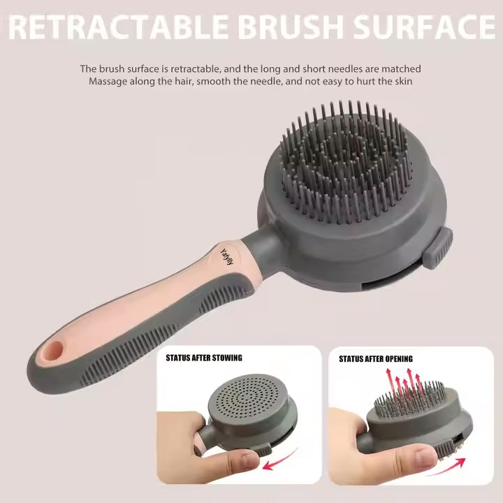 Self-Cleaning Pet Grooming Brush for Dogs and Cats – Double-Sided Hair Remover Comb for Shedding and Coat Care