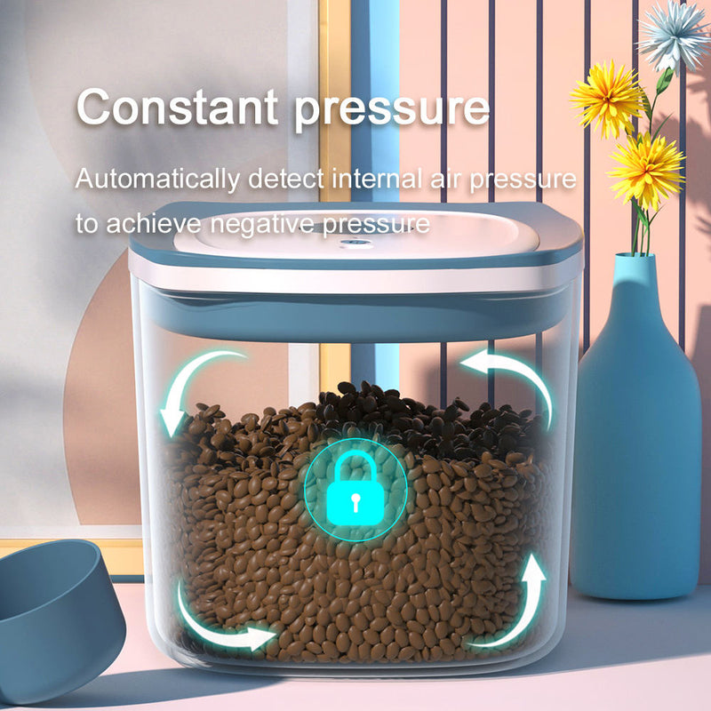 Airtight Pet Food Storage Container with Constant Pressure Seal, Dog and Cat Food Storage Bin with Lid, Moisture-Proof Kibble Container for Treats and Dry Food