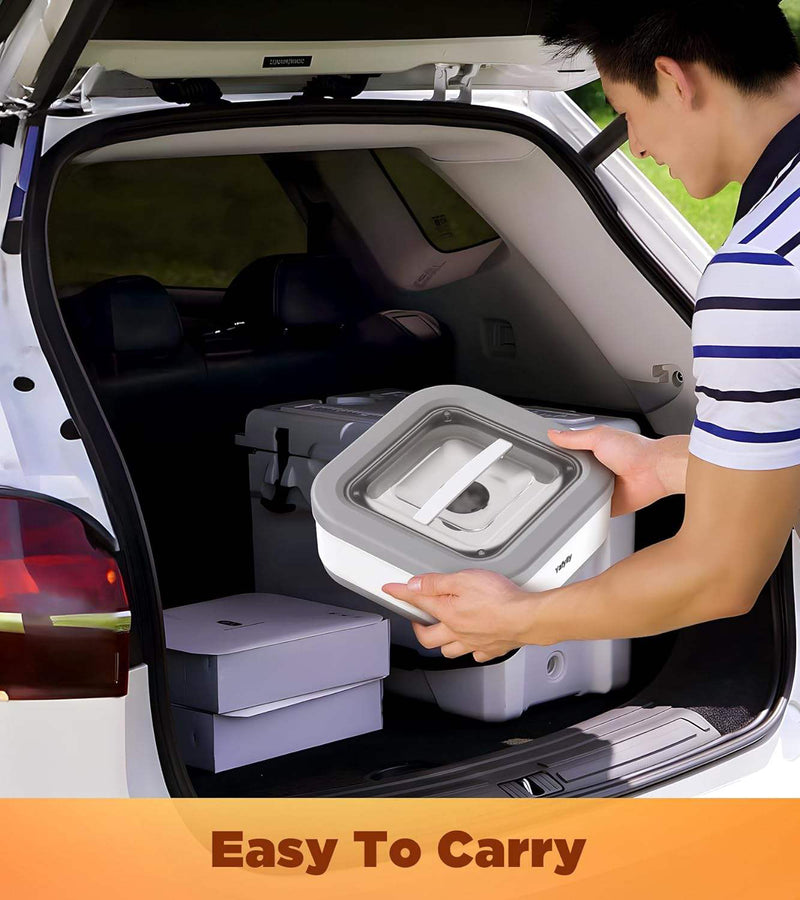 Collapsible Pet Food Storage Container for Dog and Cat Food, Portable Airtight Kibble Bin with Lid for Travel, Camping and Home Use