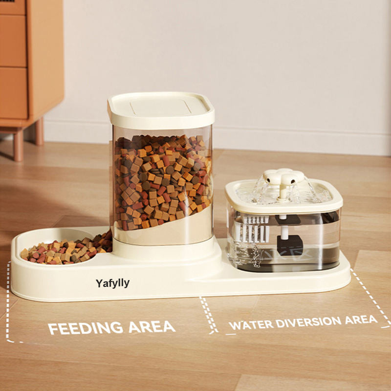 2-in-1 Pet Feeder and Water Dispenser for Dogs and Cats, Gravity Food and Water Station, Large Capacity Feeding Bowl Set for Daily Use