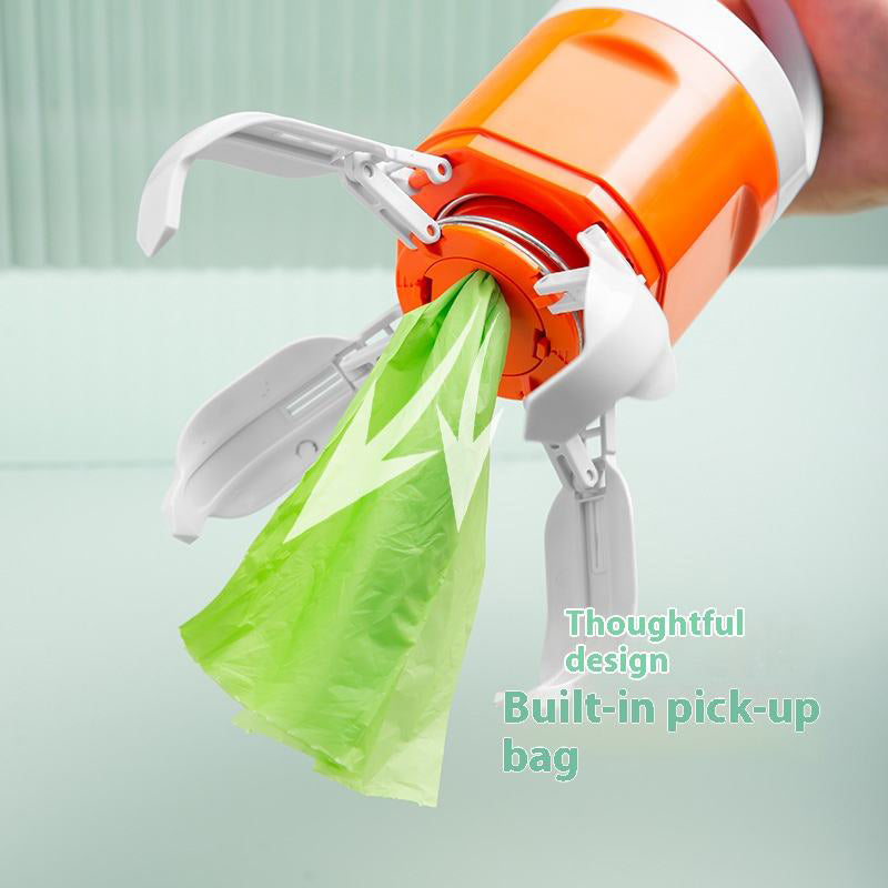 Dog Poop Scooper with Built-In Waste Bag Holder, Portable Claw Pet Waste Picker for Walks, Yard Cleanup and Outdoor Use