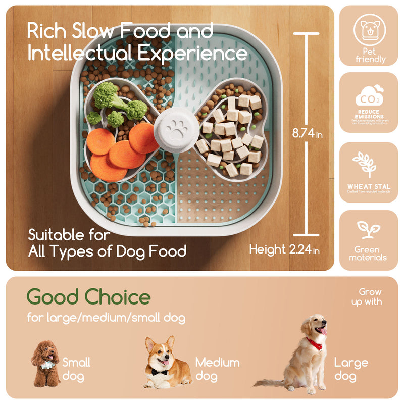 Interactive Dog Slow Feeder Bowl, Puzzle Feeding Bowl for Dogs, Slow Eating Pet Bowl for Mental Stimulation, Training and Daily Meals