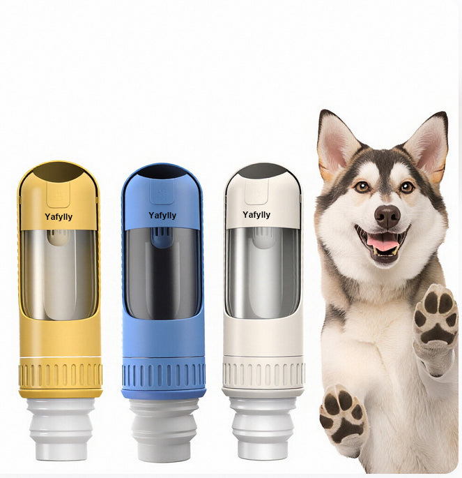 Portable Pet Water Bottle with Built-In Bowl, Leak-Resistant Dog Travel Water Dispenser for Walking, Hiking, Camping and Outdoor Use