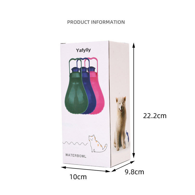 Portable Pet Water Bottle for Dogs and Cats, Outdoor Dog Drinking Bottle with Built-In Bowl, Leak-Resistant Travel Water Dispenser for Walking, Hiking and Camping