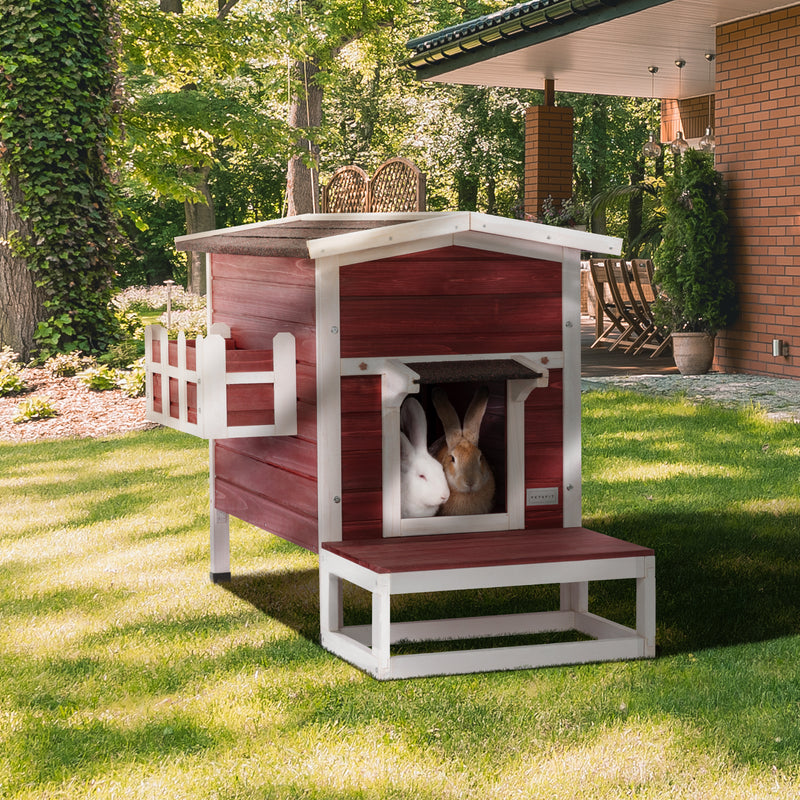 Outdoor Cat House, Large Feral Cats House with Escape Door,Wooden Outside Cat Shelter Weatherproof