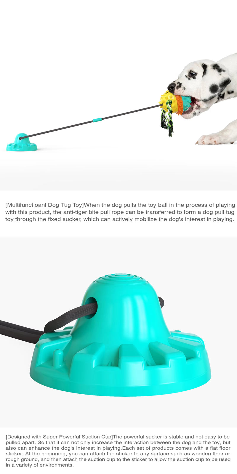 Interactive Tug of War Dog Toy, Durable Dog Rope Toy for Tugging, Chewing and Training, Interactive Pull Toy for Medium and Large Dogs