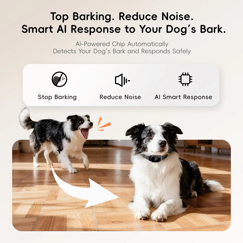 Smart Rechargeable Anti-Bark Collar for Dogs, Adjustable Bark Control Training Collar with Intelligent Bark Detection, Lightweight Dog Training Aid for Small, Medium and Large Dogs