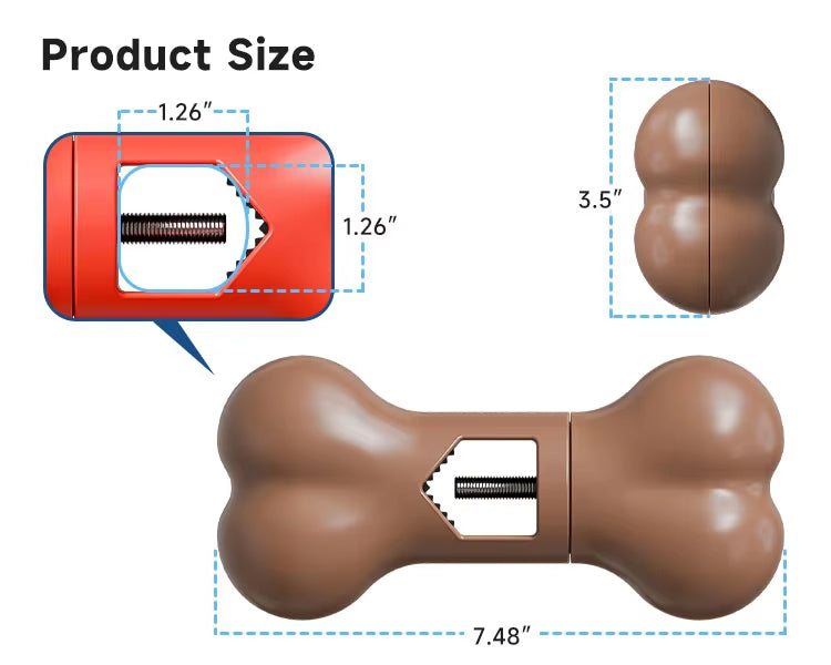 Bone Shape Dog Bully Stick Holder, Chew Stick Safety Holder for Dogs, Durable Pet Chew Toy Accessory for Bully Sticks, Dental Chews and Treats