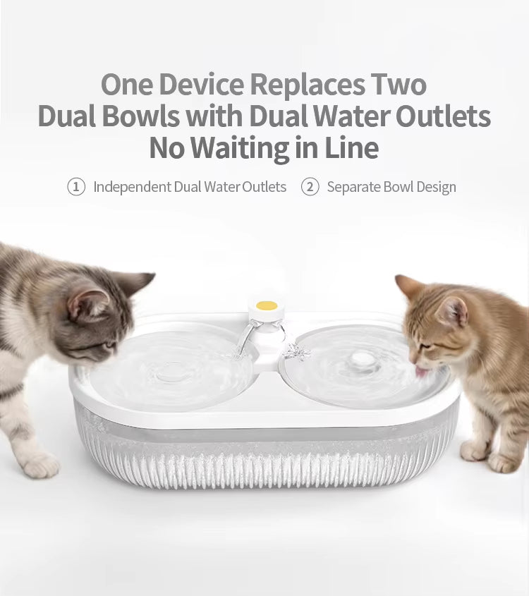 Automatic Pet Water Fountain for Cats and Dogs, Circulating Water Dispenser with Filtration System, Quiet Pet Drinking Fountain for Indoor Cats, Dogs and Small Pets
